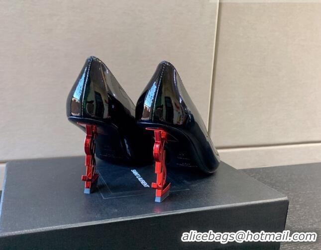 Good Looking Saint Laurent Patent Leather YSL High Heel Pumps 8.5cm Black/Red 122855