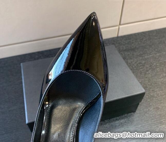 Good Looking Saint Laurent Patent Leather YSL High Heel Pumps 8.5cm Black/Red 122855