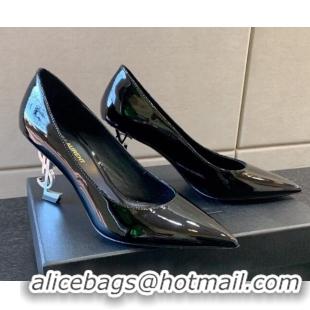 Low Price Saint Laurent Patent Leather YSL High Heel Pumps 8.5cm Black/Silver 122859