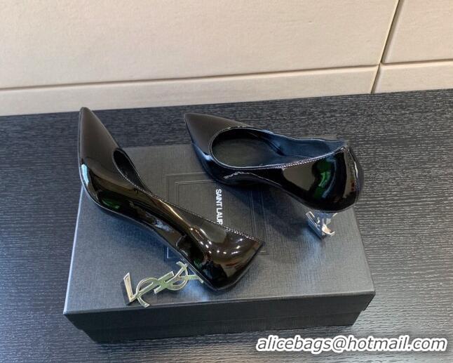 Low Price Saint Laurent Patent Leather YSL High Heel Pumps 8.5cm Black/Silver 122859