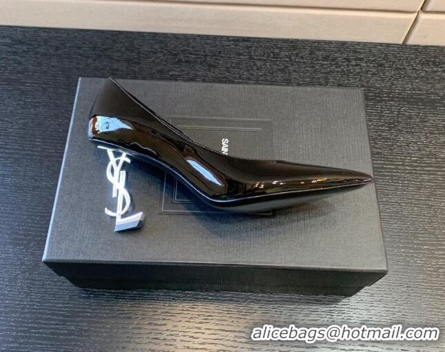 Low Price Saint Laurent Patent Leather YSL High Heel Pumps 8.5cm Black/Silver 122859