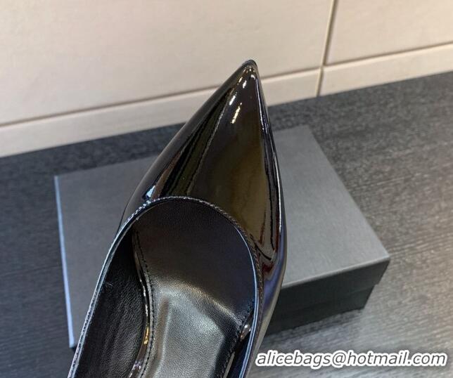 Low Price Saint Laurent Patent Leather YSL High Heel Pumps 8.5cm Black/Silver 122859