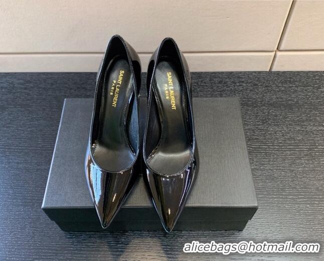 Low Price Saint Laurent Patent Leather YSL High Heel Pumps 8.5cm Black/Silver 122859