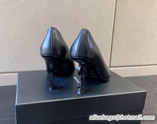 Best Price Saint Laurent Calfskin YSL High Heel Pumps 8.5cm All Black 122858