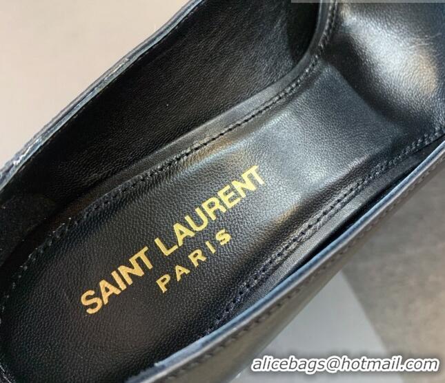 Best Price Saint Laurent Calfskin YSL High Heel Pumps 8.5cm All Black 122858