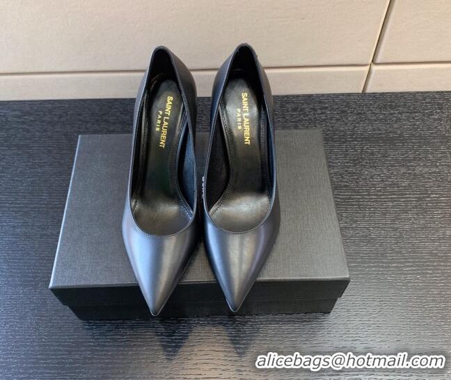 Best Price Saint Laurent Calfskin YSL High Heel Pumps 8.5cm All Black 122858