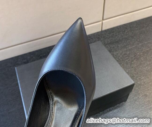 Best Price Saint Laurent Calfskin YSL High Heel Pumps 8.5cm All Black 122858