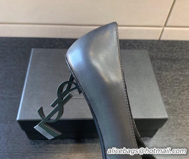 Best Price Saint Laurent Calfskin YSL High Heel Pumps 8.5cm All Black 122858