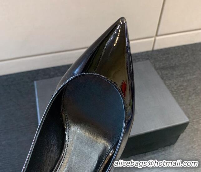 Shop Duplicate Saint Laurent Patent Leather YSL High Heel Slingback Pumps 8.5cm Black/Red 122860