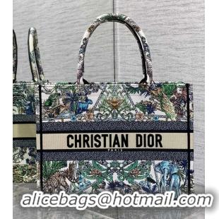 Fashion Discount MEDIUM DIOR BOOK TOTE White Multicolor Etoile de Voyage Embroidery M1296ZEBN