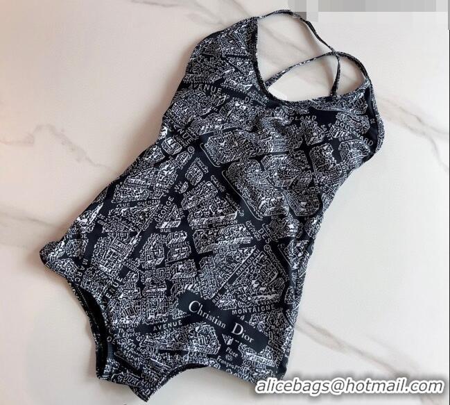 ​Famous Brand Dior Plan de Paris Swimwear 051021 Black 2023