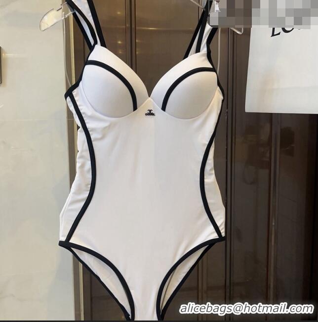 Famous Brand Chanel Swimwear 051010 White/Black 2023