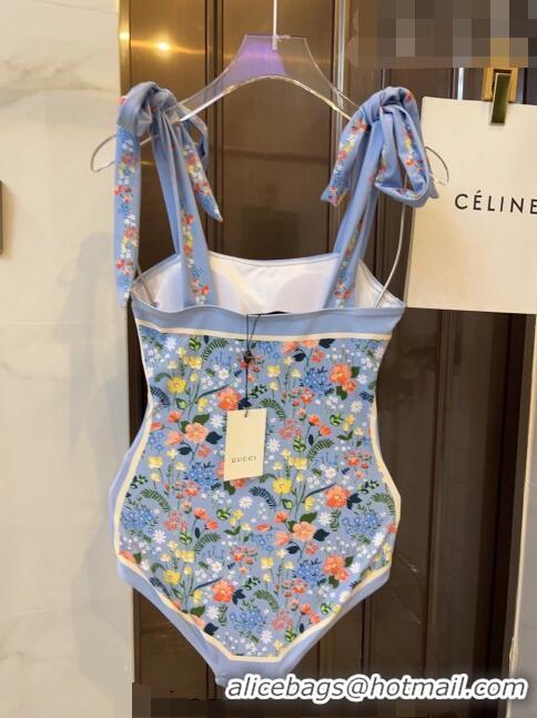 New Style Gucci Flora Swimwear 0510 Light Blue 2023