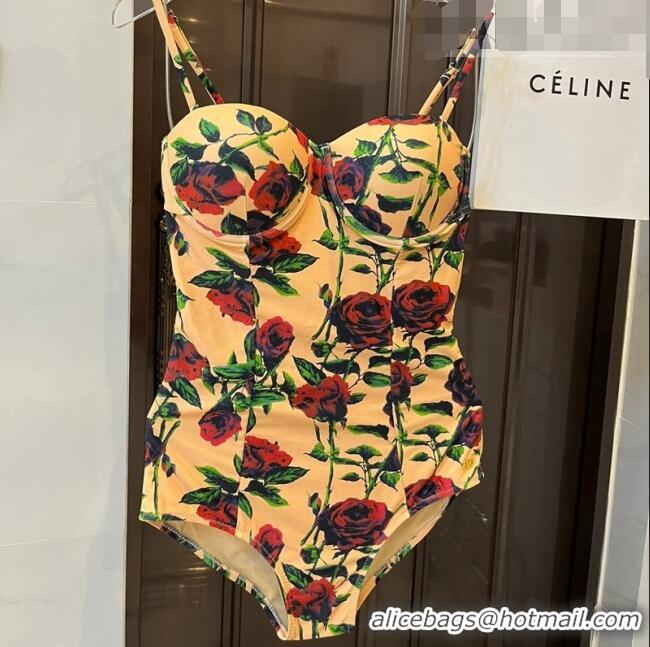 ​Super Quality Valentino Flora Swimwear 0510 Yellow 2023