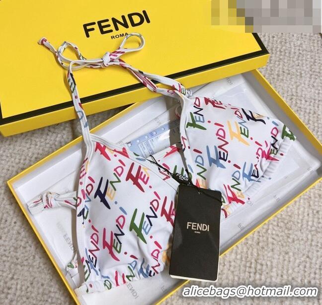 ​New Design Fendi Swimwear 051015 White/Multicolor 2023