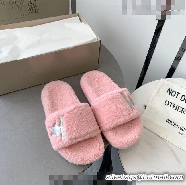 ​Famous Brand Golden Goose GGDB Pool Star Wool Slide Sandals G0155 Pink 2022