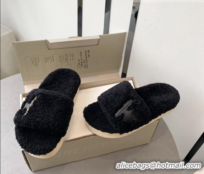 ​New Design Golden Goose GGDB Pool Star Wool Slide Sandals G0155 Black 2022