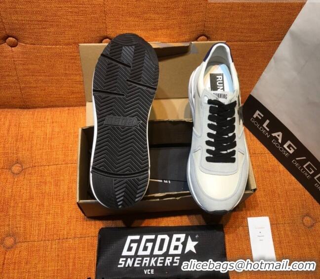 Super Quality Golden Goose Running Sole Sneakers in Nylon and Suede with Green Star G0159 White/Light Grey 2022