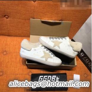 ​Good Product Golden Goose Super-Star Sneaker in Leather and G0160 Shearling White/Beige 2022