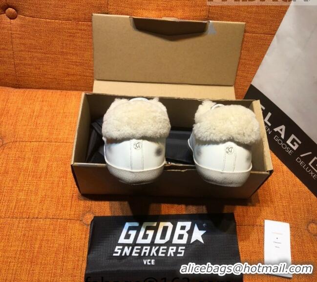 ​Good Product Golden Goose Super-Star Sneaker in Leather and G0160 Shearling White/Beige 2022