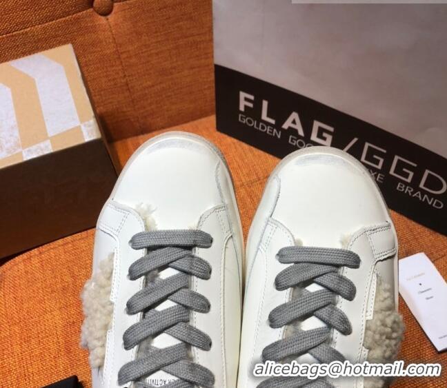 ​Good Product Golden Goose Super-Star Sneaker in Leather and G0160 Shearling White/Beige 2022