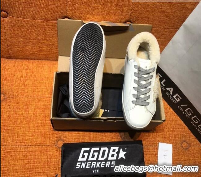 ​Good Product Golden Goose Super-Star Sneaker in Leather and G0160 Shearling White/Beige 2022