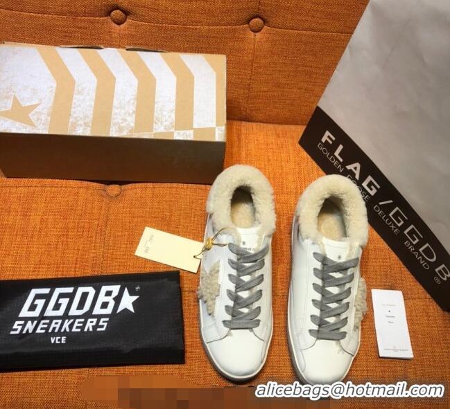 ​Good Product Golden Goose Super-Star Sneaker in Leather and G0160 Shearling White/Beige 2022