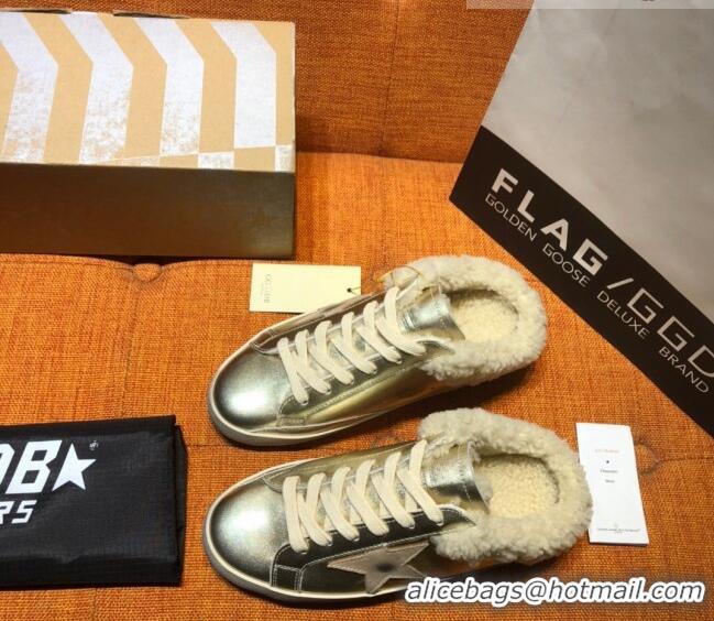 ​Reasonable Price Golden Goose Private EDT Sabots Sneakers in Leather and Shearling G0161 Gold 2022