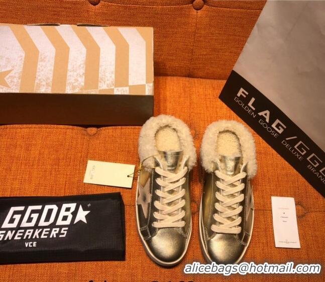 ​Reasonable Price Golden Goose Private EDT Sabots Sneakers in Leather and Shearling G0161 Gold 2022