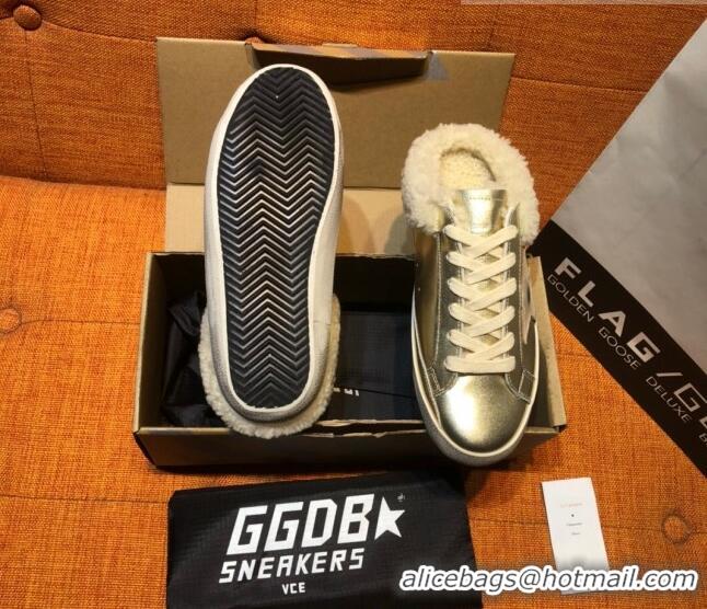 ​Reasonable Price Golden Goose Private EDT Sabots Sneakers in Leather and Shearling G0161 Gold 2022