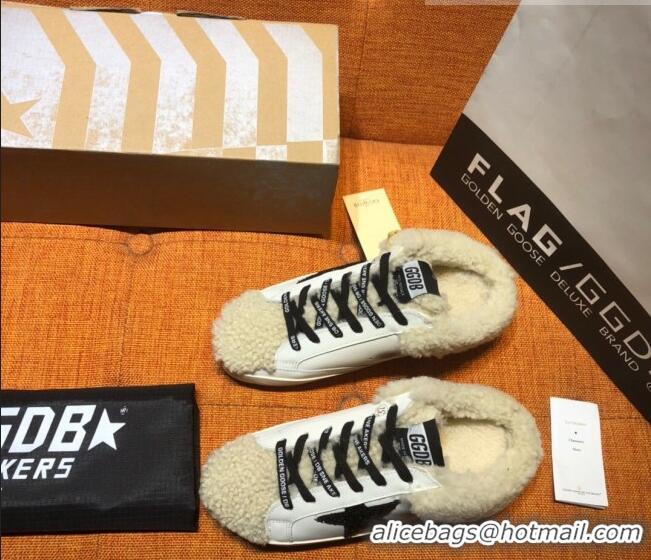 ​Best Price Golden Goose Private EDT Sabots Sneakers in Leather and Shearling G0161 White 2022