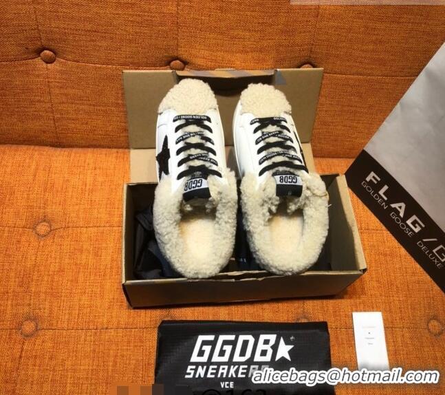 ​Best Price Golden Goose Private EDT Sabots Sneakers in Leather and Shearling G0161 White 2022