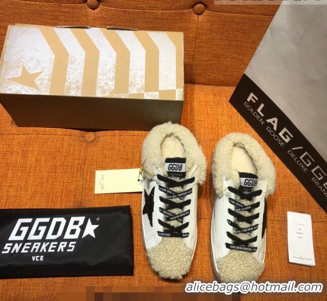 ​Best Price Golden Goose Private EDT Sabots Sneakers in Leather and Shearling G0161 White 2022