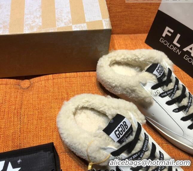 ​Best Price Golden Goose Private EDT Sabots Sneakers in Leather and Shearling G0161 White 2022