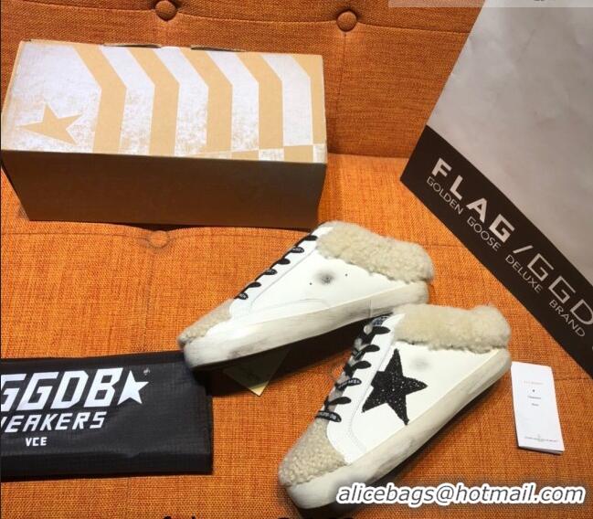 ​Best Price Golden Goose Private EDT Sabots Sneakers in Leather and Shearling G0161 White 2022