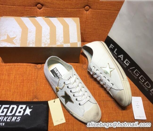 ​Top Quality Golden Goose V-Star Calfskin Sneaker with Gold Star G0162 White 2022