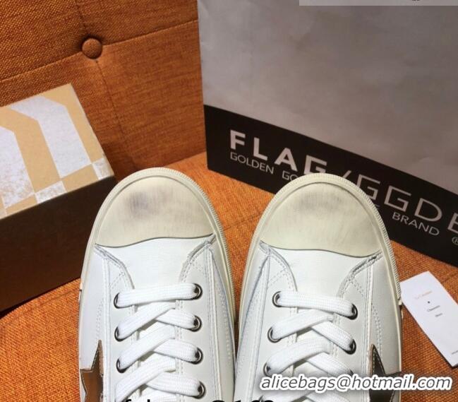 ​Top Quality Golden Goose V-Star Calfskin Sneaker with Gold Star G0162 White 2022