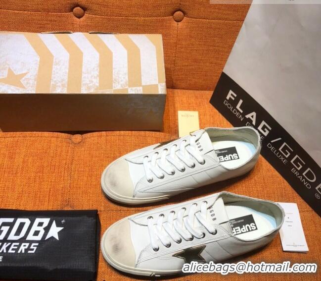 ​Top Quality Golden Goose V-Star Calfskin Sneaker with Gold Star G0162 White 2022