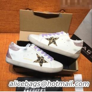 ​Best Price Golden Goose Super-Star Calfskin Sneaker with Glitter Pink Heel Tab G0174 White 2022