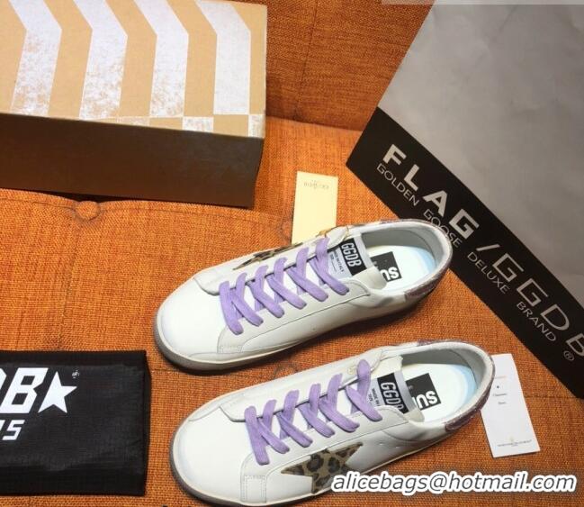 ​Best Price Golden Goose Super-Star Calfskin Sneaker with Glitter Pink Heel Tab G0174 White 2022