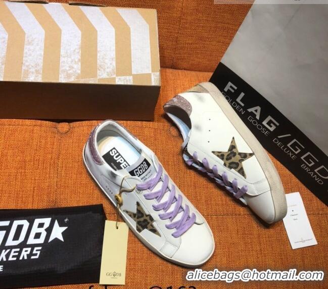 ​Best Price Golden Goose Super-Star Calfskin Sneaker with Glitter Pink Heel Tab G0174 White 2022