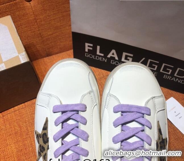 ​Best Price Golden Goose Super-Star Calfskin Sneaker with Glitter Pink Heel Tab G0174 White 2022