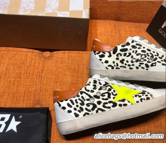 Low Cost Golden Goose Super-Star Print Sneaker with Yellow Star G0175White/Black 2022