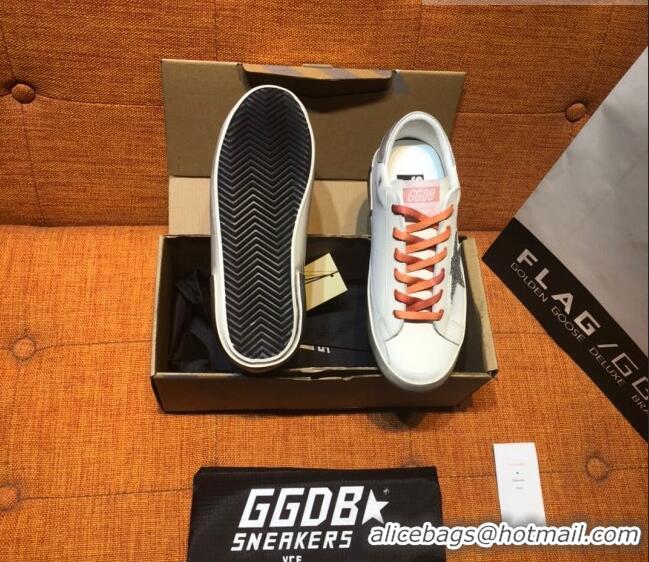 Super Quality Golden Goose Private EDT Calfskin Sneakers with Glitter G0176 Silver Star White 2022