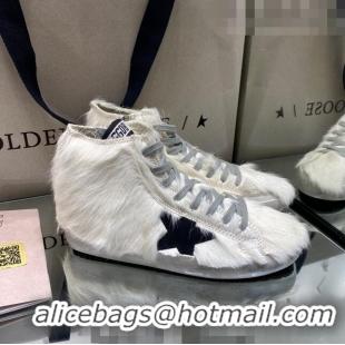 ​Inexpensive Golden Goose Francy High-top Sneakers with Suede G0182 Black Star White 2022