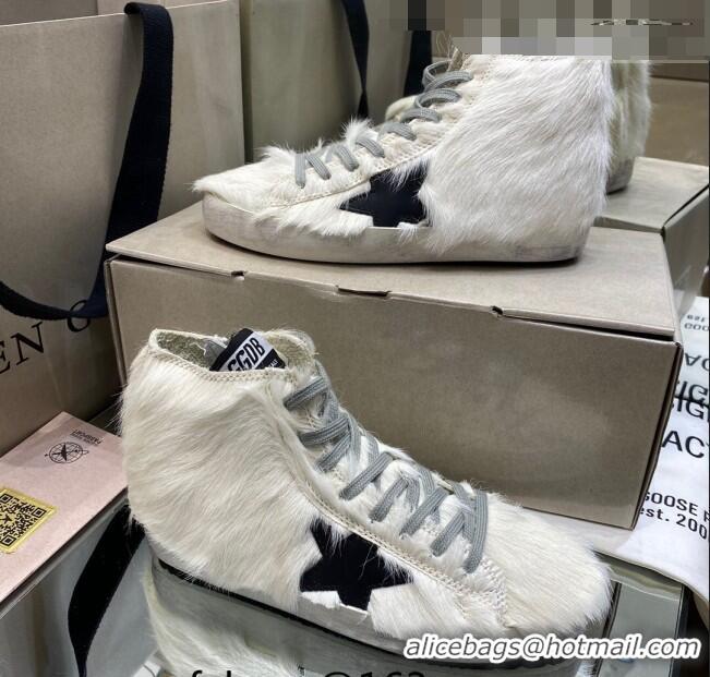 ​Inexpensive Golden Goose Francy High-top Sneakers with Suede G0182 Black Star White 2022