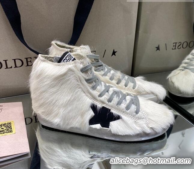 ​Inexpensive Golden Goose Francy High-top Sneakers with Suede G0182 Black Star White 2022