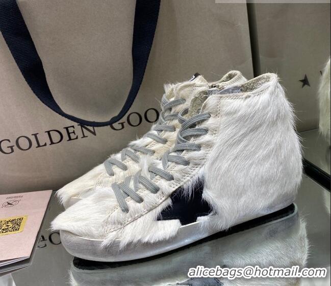 ​Inexpensive Golden Goose Francy High-top Sneakers with Suede G0182 Black Star White 2022