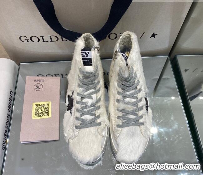 ​Inexpensive Golden Goose Francy High-top Sneakers with Suede G0182 Black Star White 2022