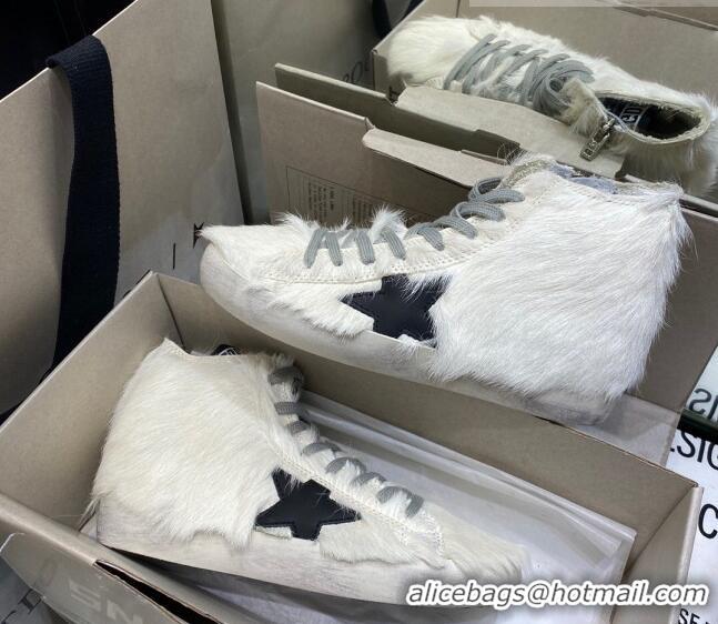 ​Inexpensive Golden Goose Francy High-top Sneakers with Suede G0182 Black Star White 2022